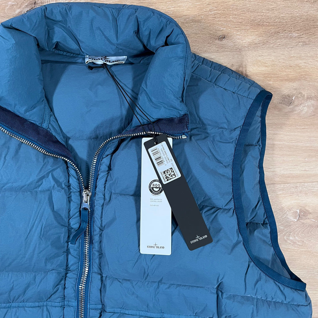 Stone Island Seamless Tunnel Nylon Down-TC Vest in Steel Blue