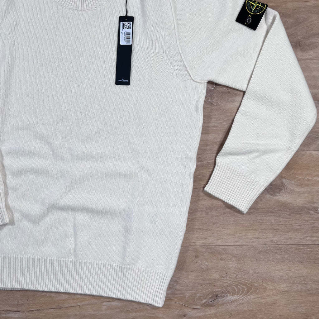 Stone Island Lambswool Crewneck Jumper in Ivory