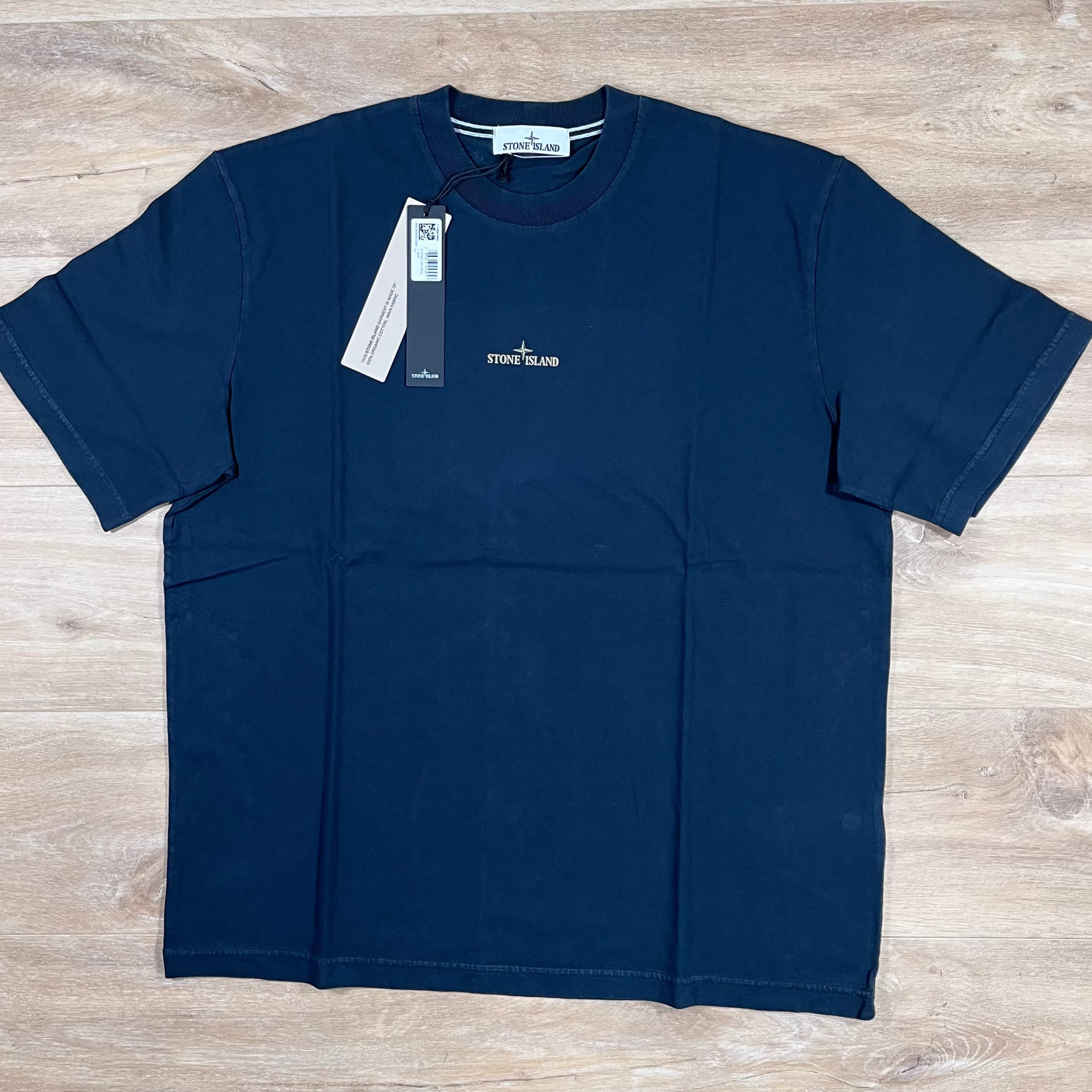 Stone Island 'Bleeding Numbers' Print T-Shirt in Navy