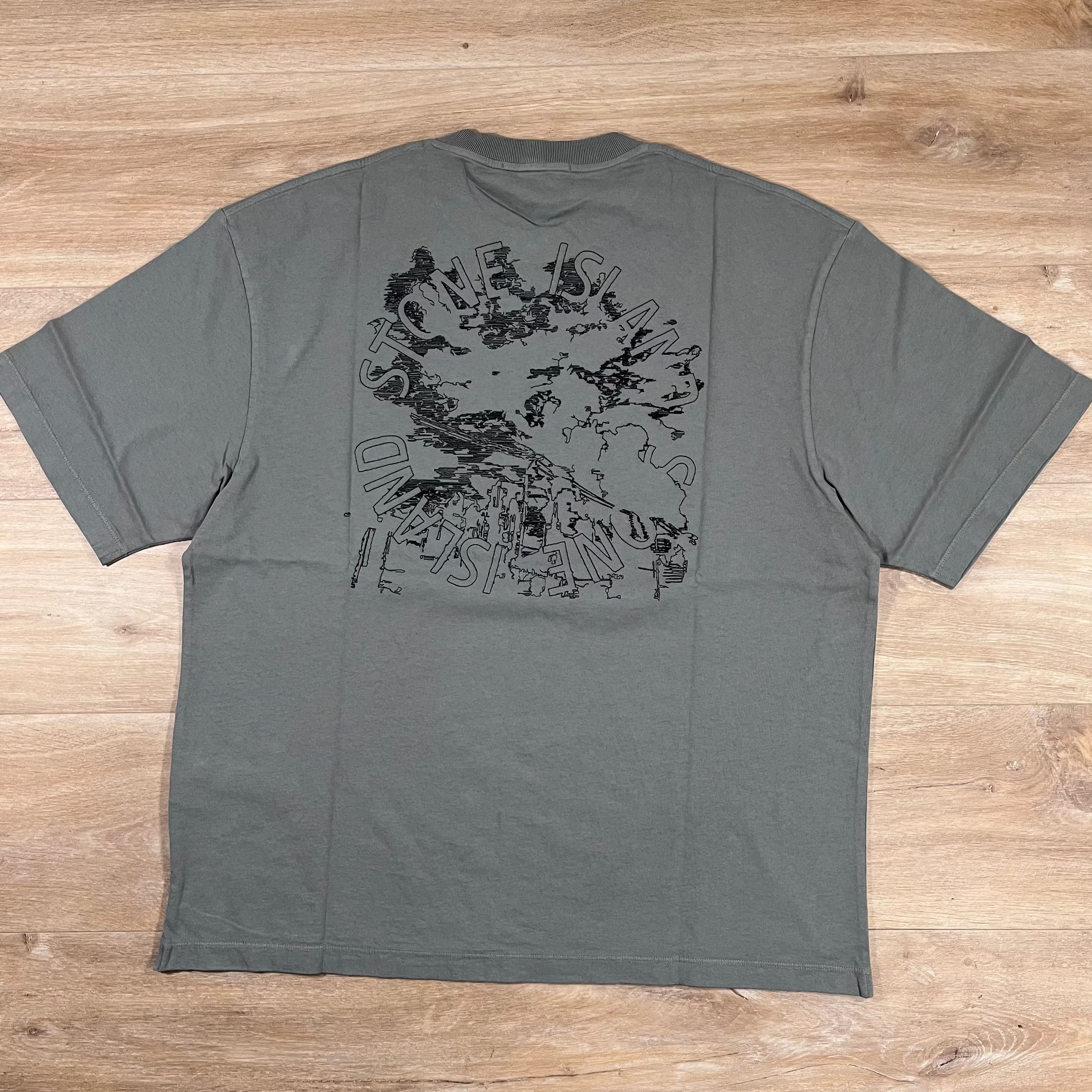 Stone Island 'Megacity Sky' Embroidery T-Shirt in Cement