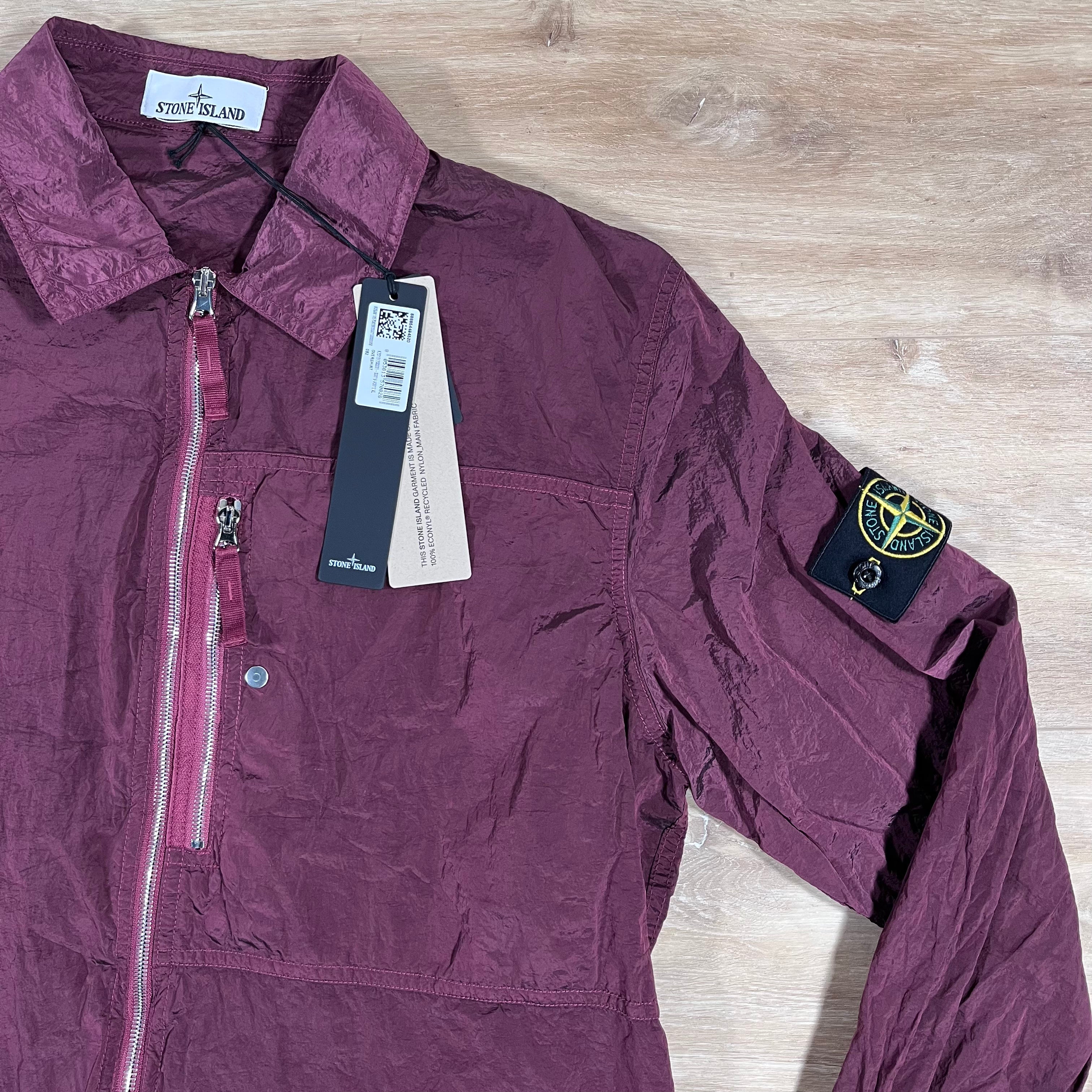 Stone Island Nylon Metal Overshirt in Dark Burgundy