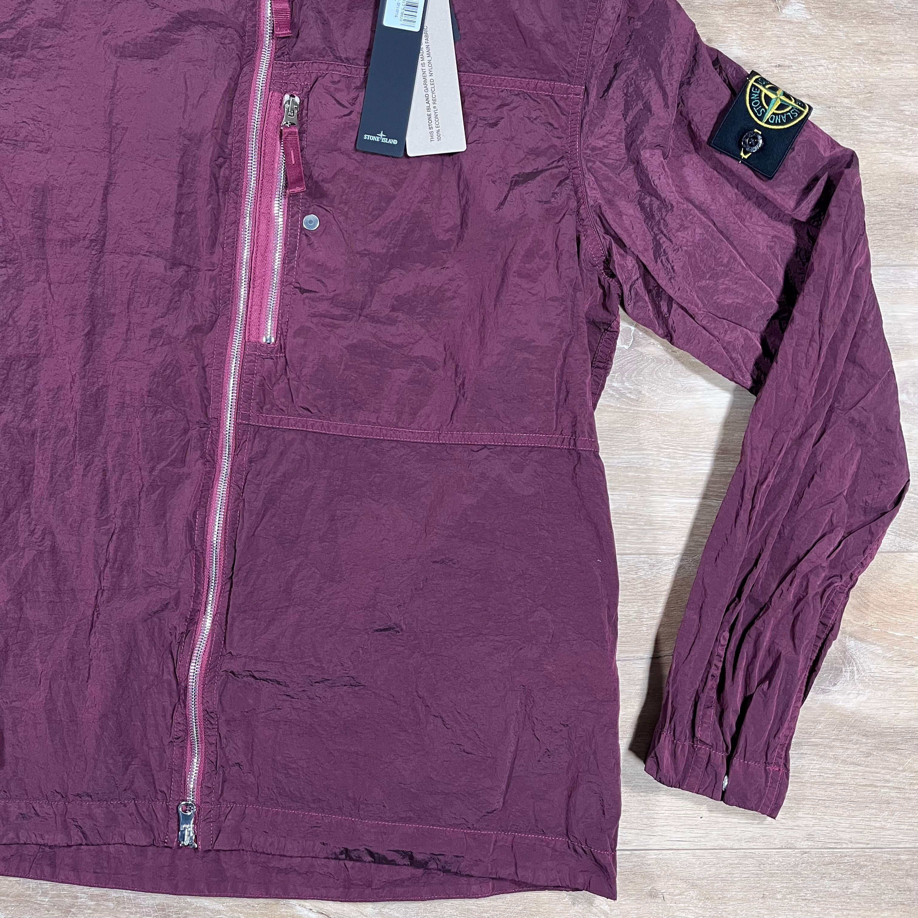 Stone Island Nylon Metal Overshirt in Dark Burgundy