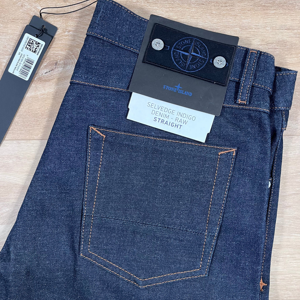 Stone Island Selvedge Indigo Denim-Raw Jeans - Regular