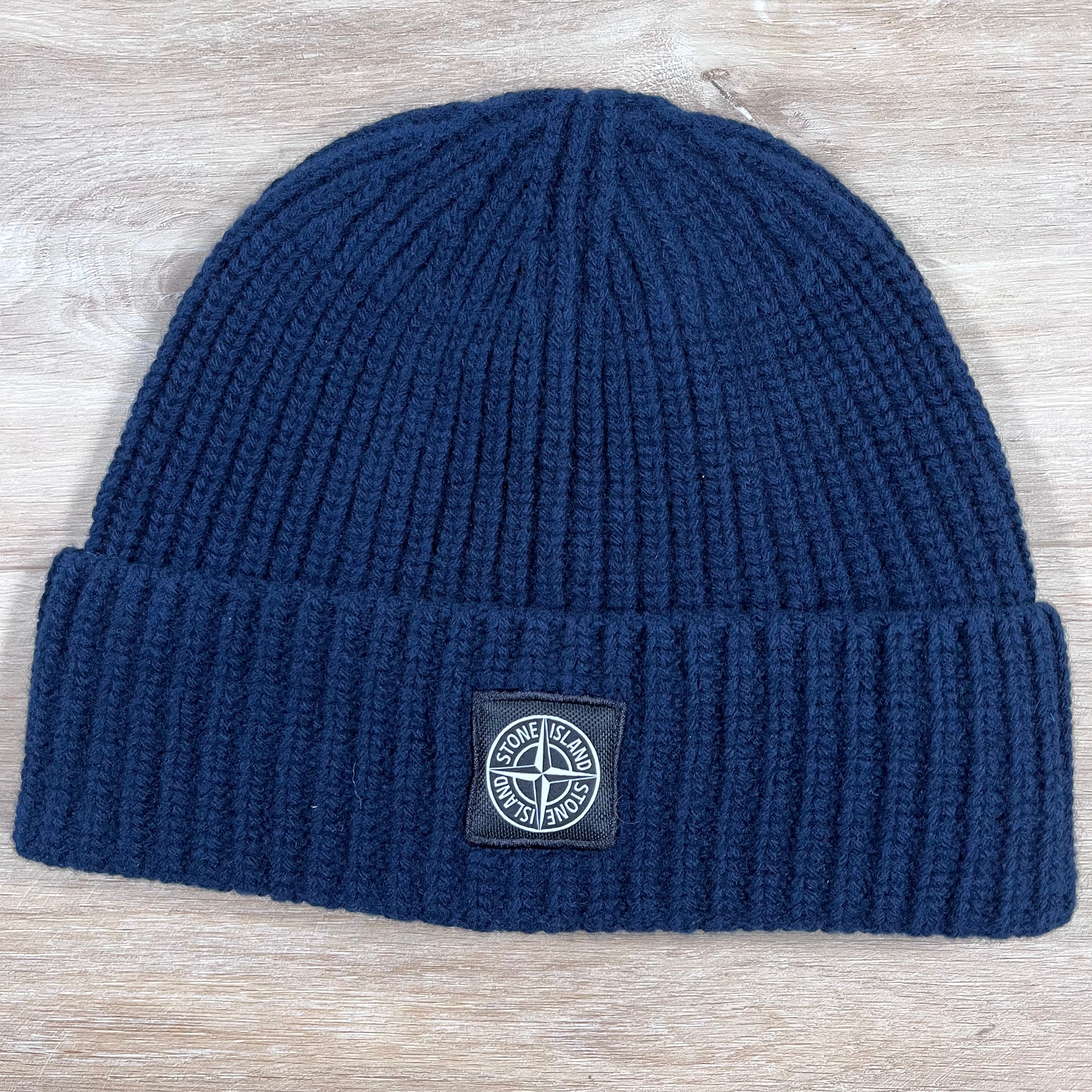 Stone Island RWS Geelong Wool Beanie in Navy