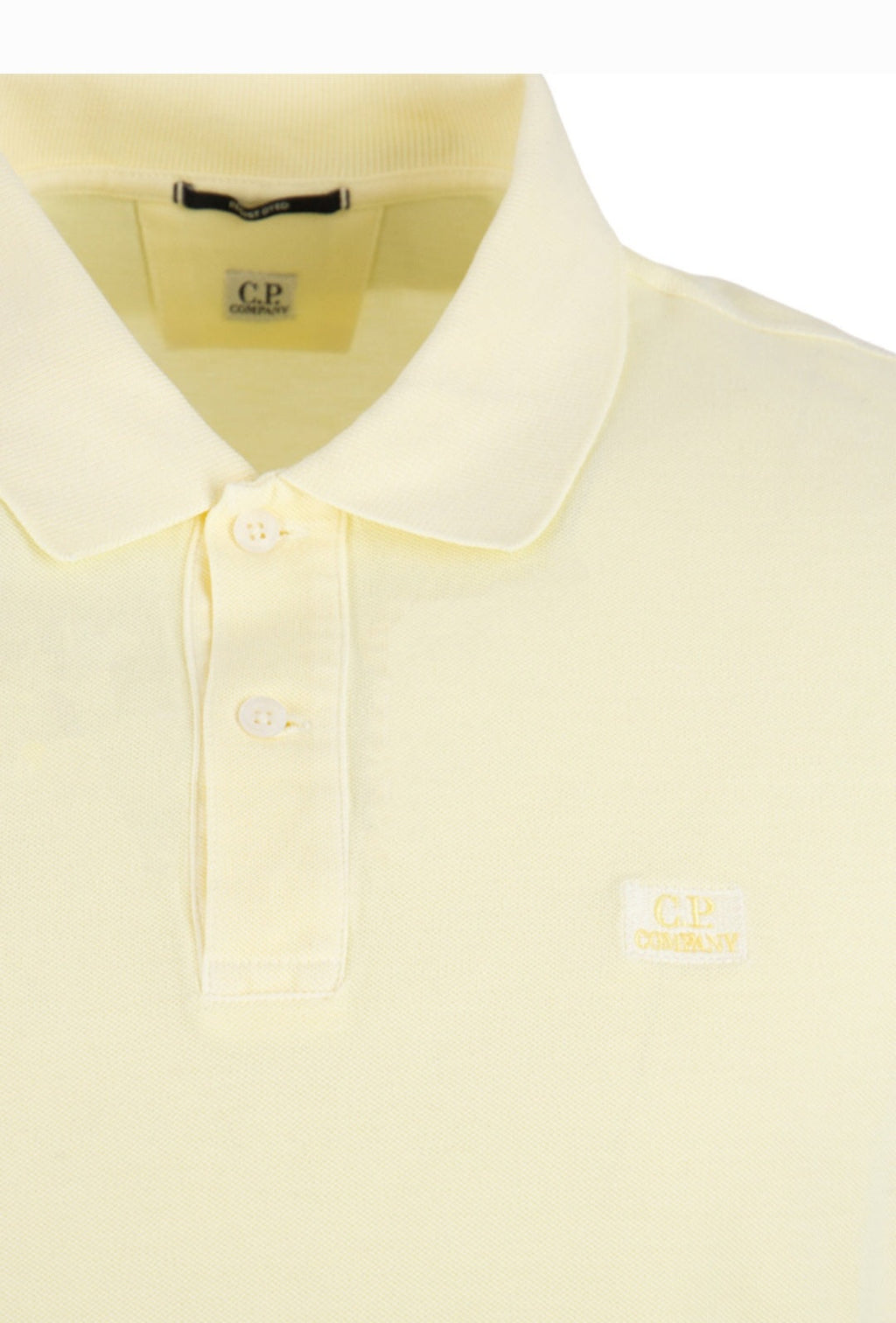 Cp Company Pique Resist Dyed Polo Shirt In Pastel Yellow