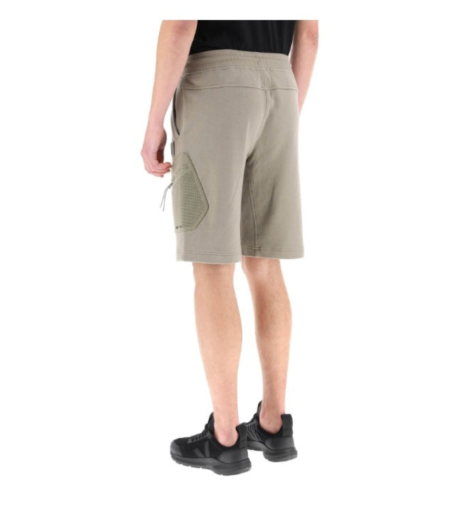 Cp Company Loose Fit Metropolis Series Diagonal Raised Shorts in Seneca Rock