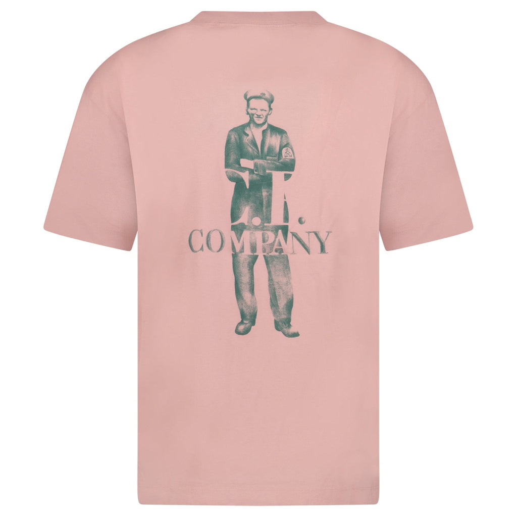 CP Company 30/1 Jersey Logo T-Shirt Misty Rose