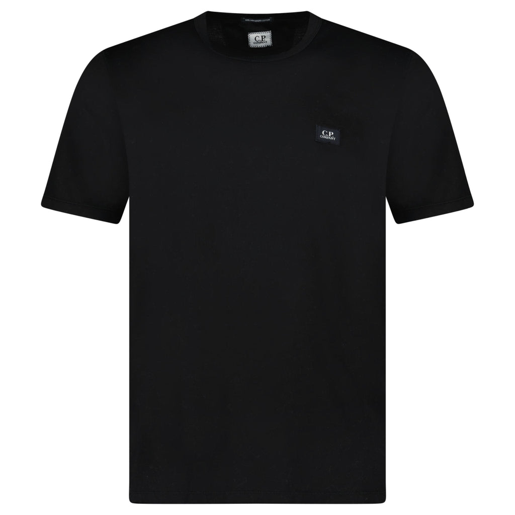 CP Company 70/2 Mercerised Jersey Logo Patch T-Shirt in Black