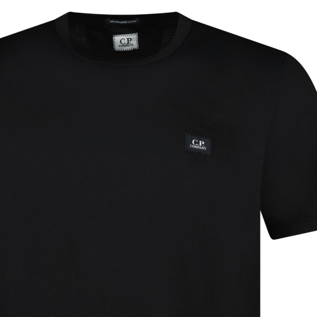 CP Company 70/2 Mercerised Jersey Logo Patch T-Shirt in Black