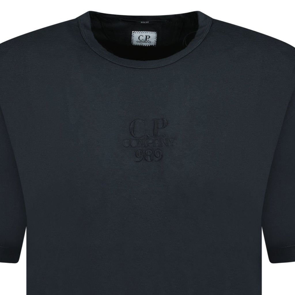 CP Company Black 20/1 Jersey Boxy Logo T-Shirt