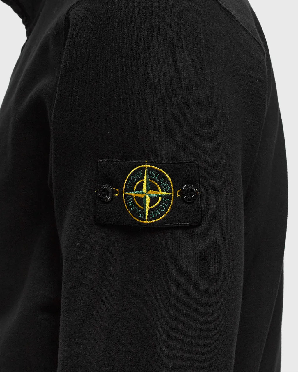 Stone Island Cotton Fleece Full Zip In Black