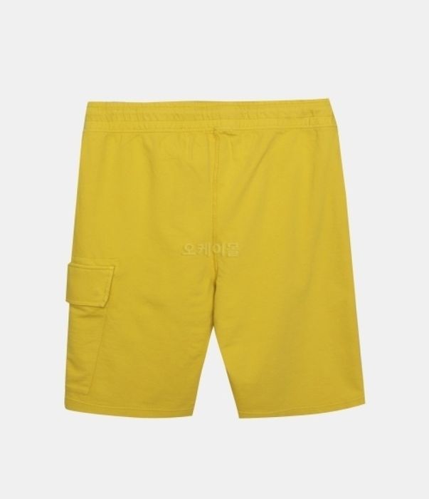 CP Company Lens Fleece Shorts In Golden Nugget