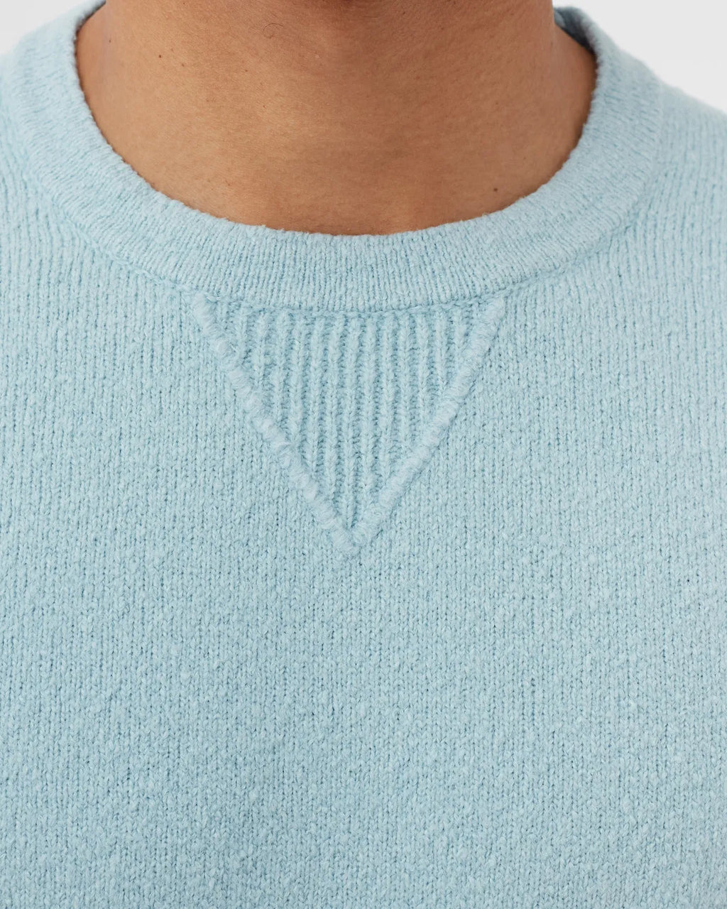Stone Island Soft Cotton Gauzed Effect Knit In Baby Blue