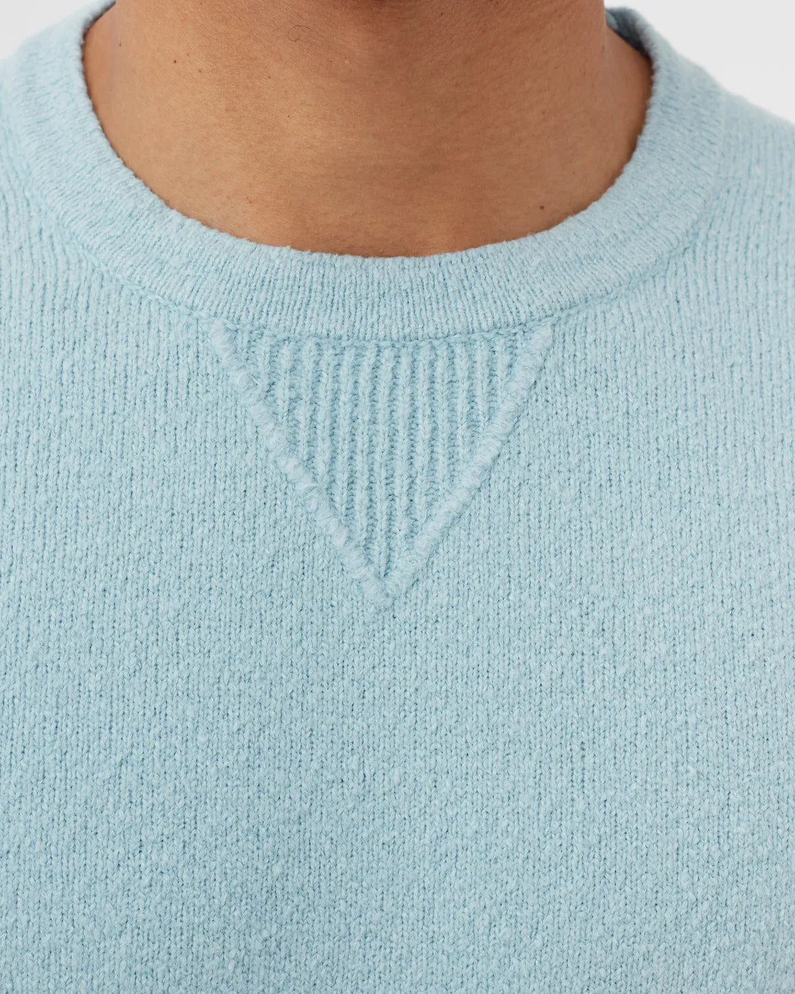 Stone Island Soft Cotton Gauzed Effect Knit In Baby Blue