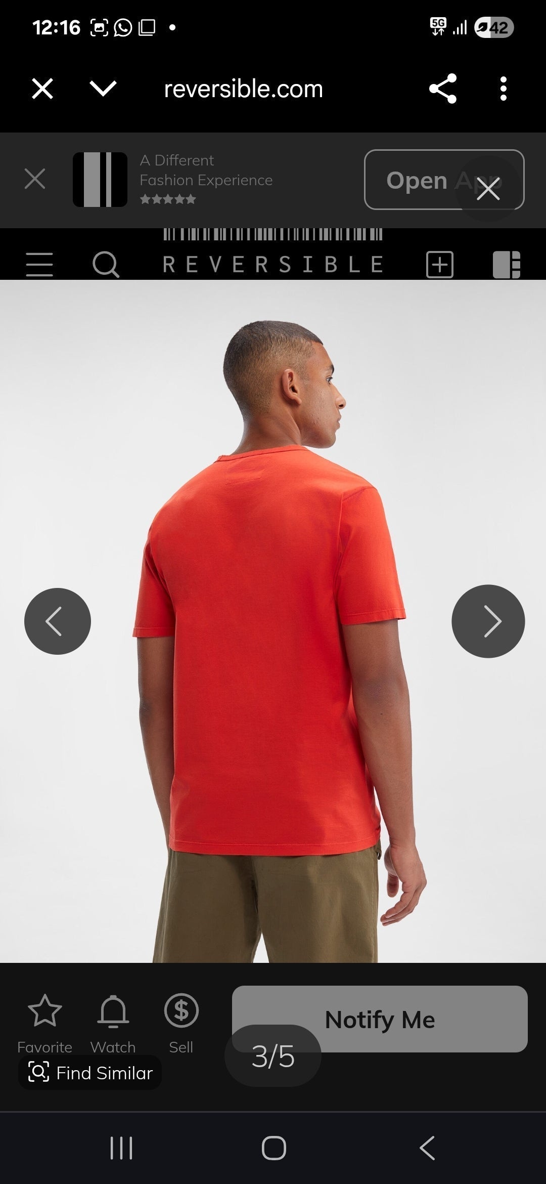 Cp Company 148A Mercerized Cotton Central Logo T-Shirt High Risk Red