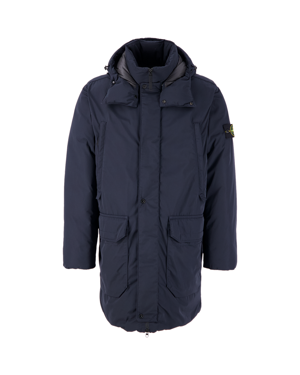 Stone Island Micro Twill Down Jacket In Navy