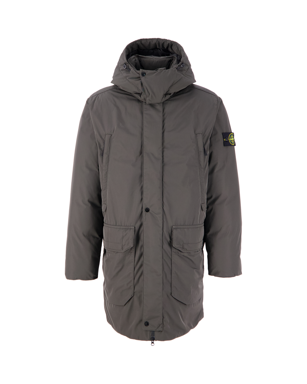 Stone Island Micro Twill Down Jacket In Charcoal