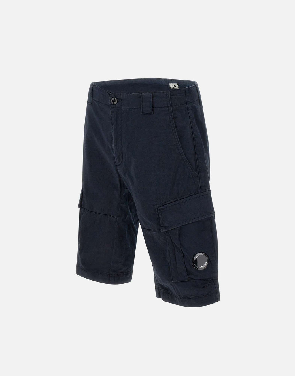 Cp Company 116A Satin Stretch Cargo Shorts In Navy