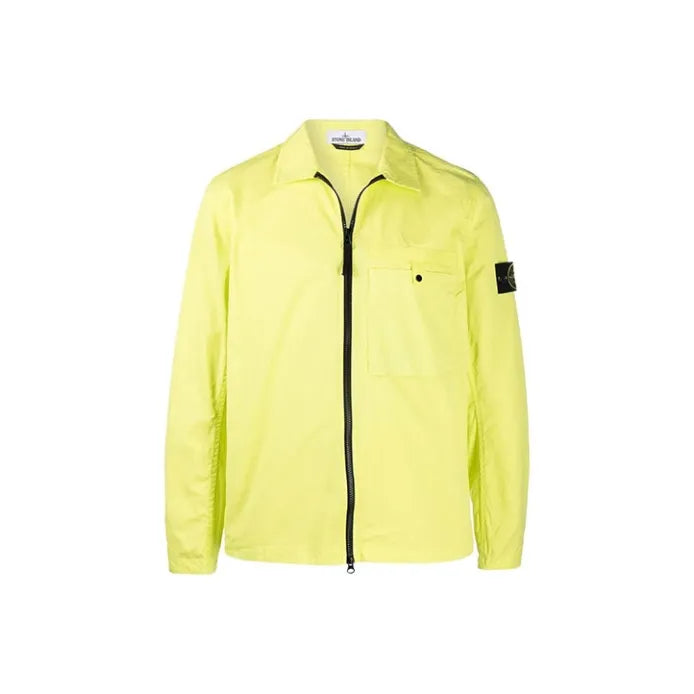 Stone Island Supima Cotton Twill Stretch Overshirt In Lemon