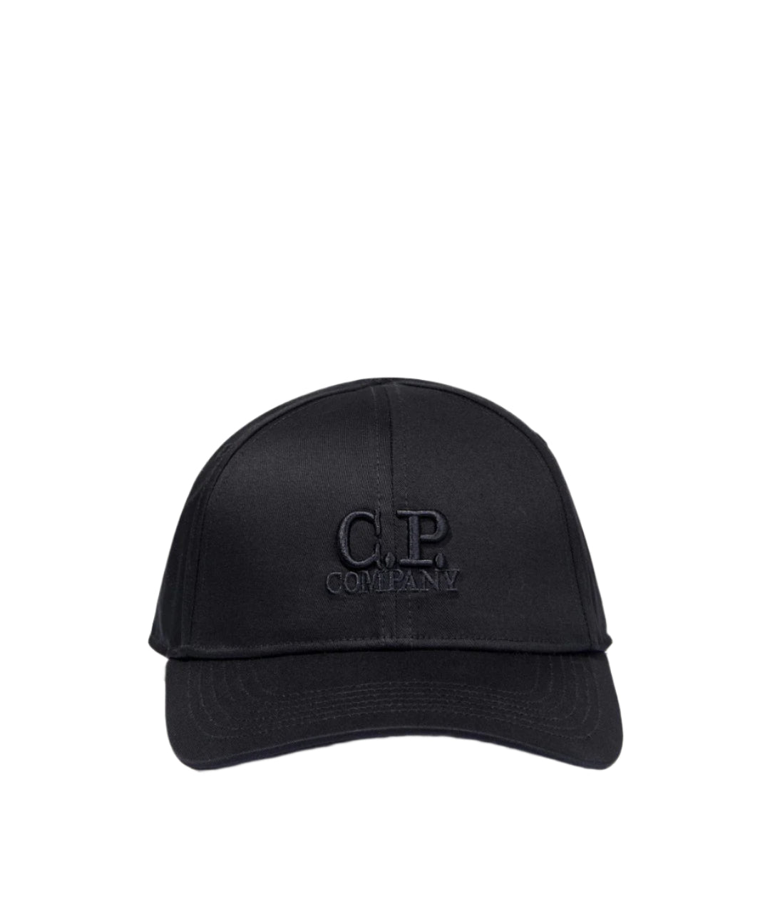 Cp Company Gabardine Logo Cap In Black