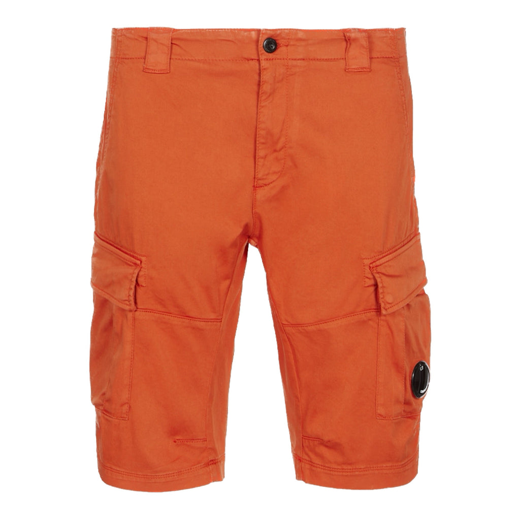 Cp Company Satin Stretch Lens Cargo Shorts Harvest Pumpkin