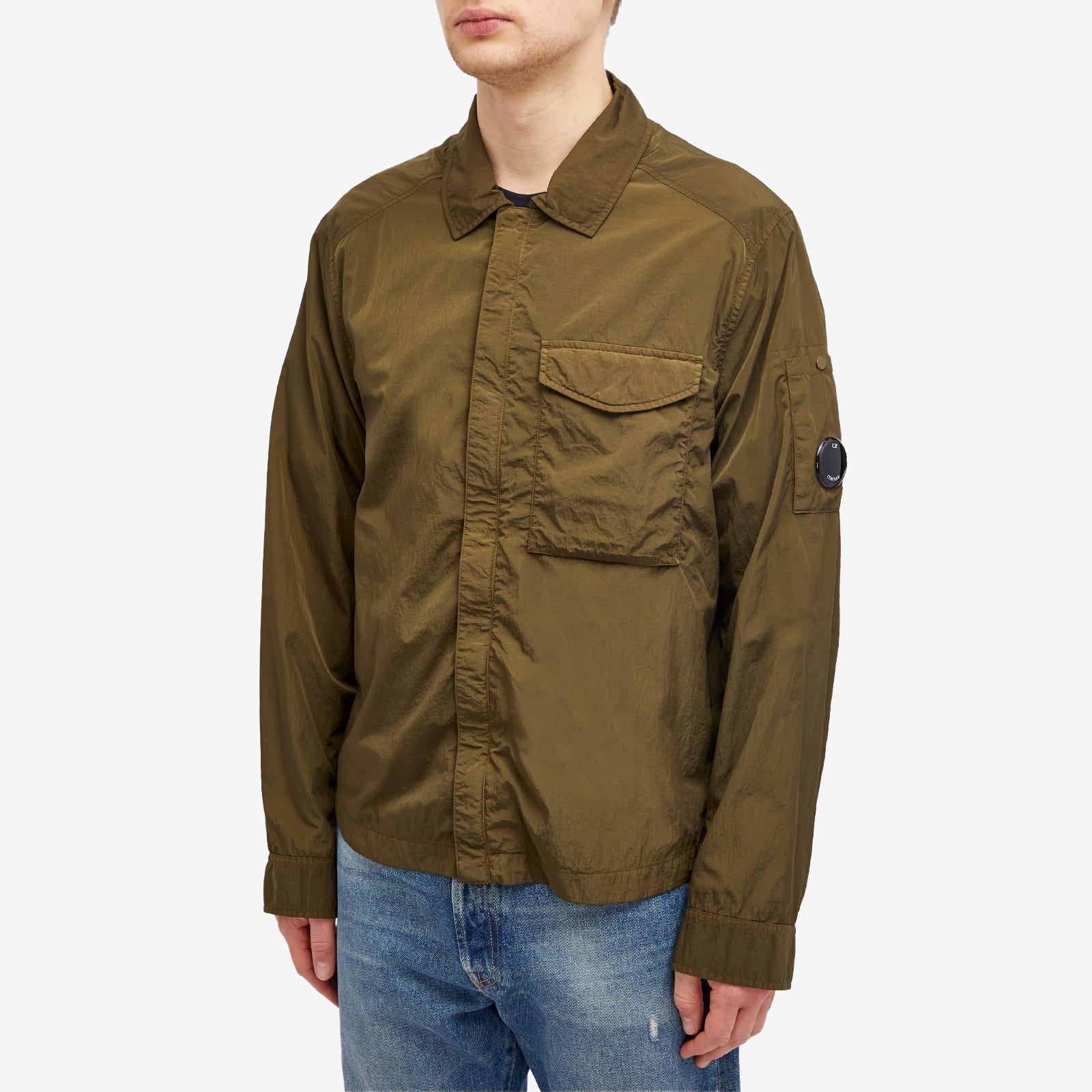 Cp Company Chrome-R Overshirt In Ivy Green