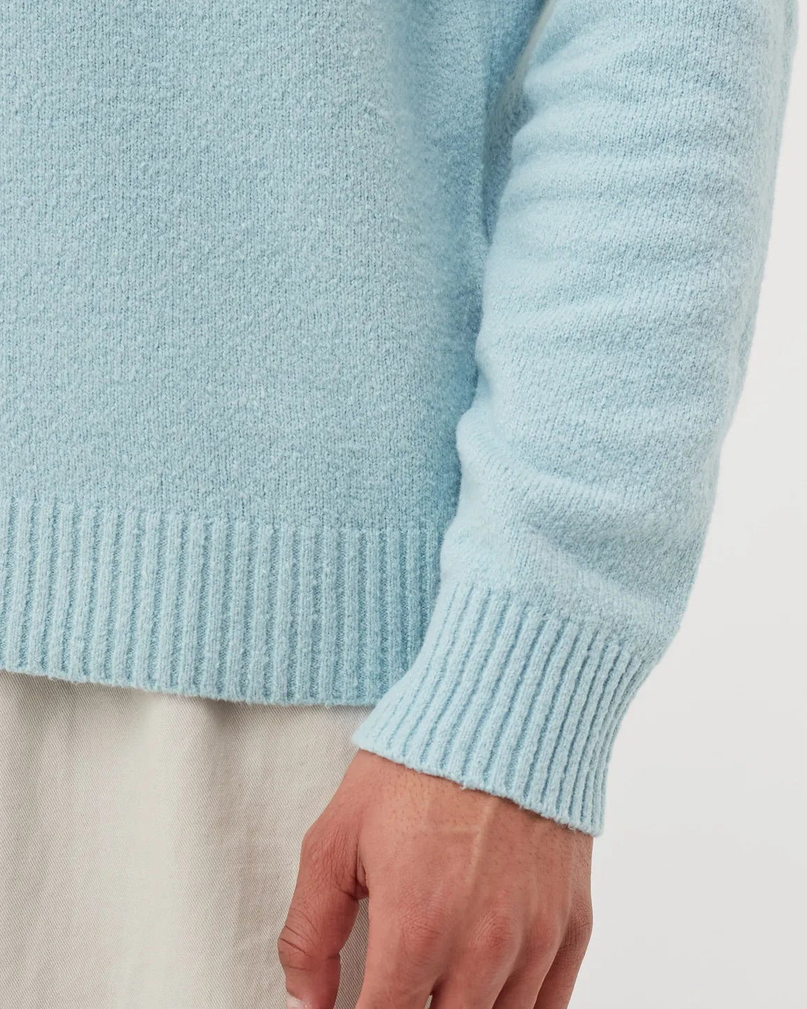 Stone Island Soft Cotton Gauzed Effect Knit In Baby Blue